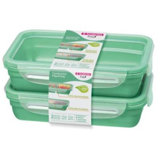 Conjunto 2 Potes Marmita Plástico Sanremo