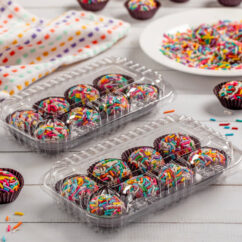 100un Embalagem Retangular Pote 08 Docinhos Brigadeiros Jf06